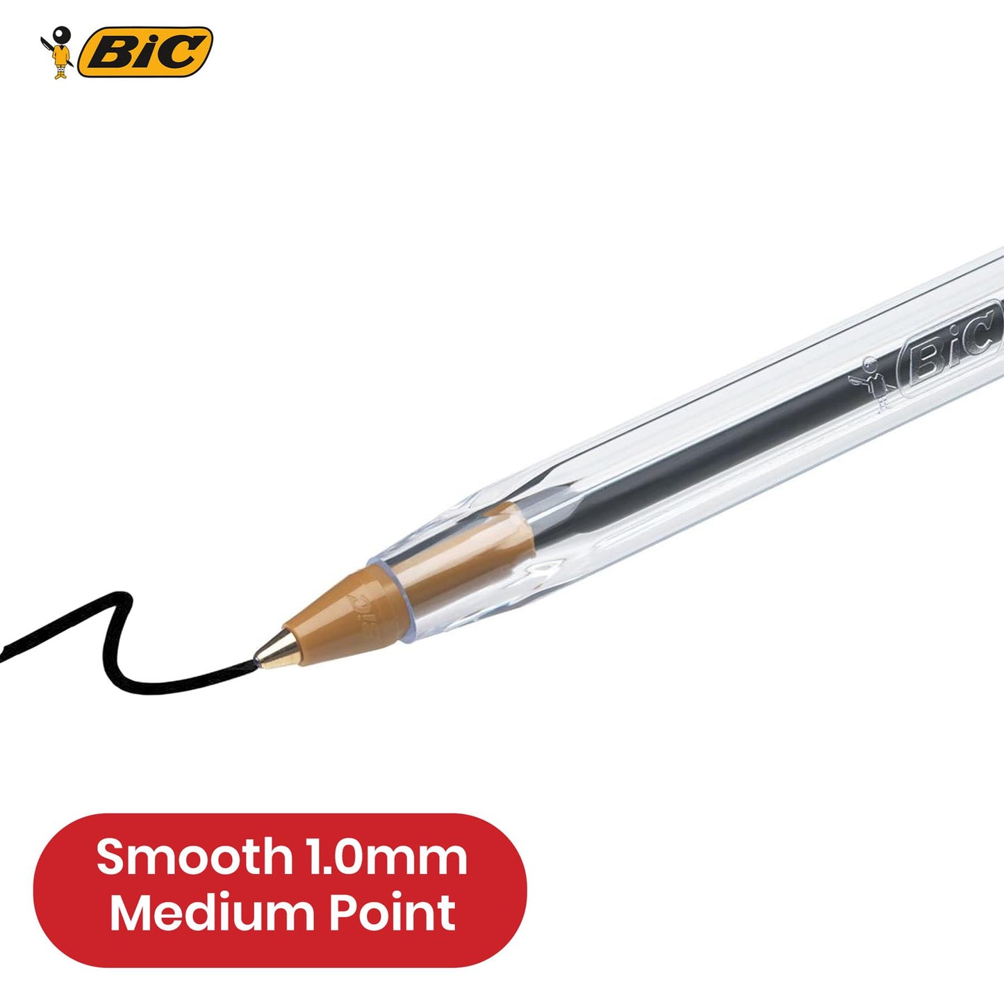 BIC Cristal Ballpoint Pens - Multicolour Writing Pens, 1.0mm Tip Biros for Meeting Details