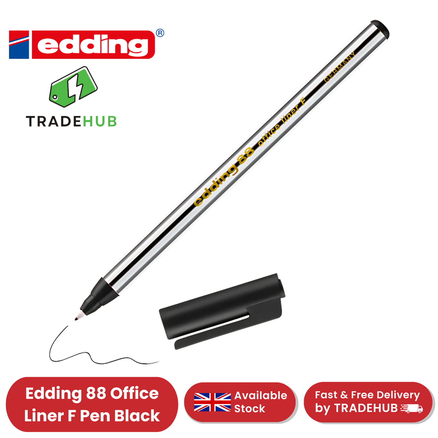 Edding 88 Office Liner Pen Black - Pack of 1 - 1 to 30 Packs