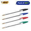 BIC Cristal Original Ballpoint Pens Medium Point (1.0 mm) Assorted Colours, Pouch of 20+7