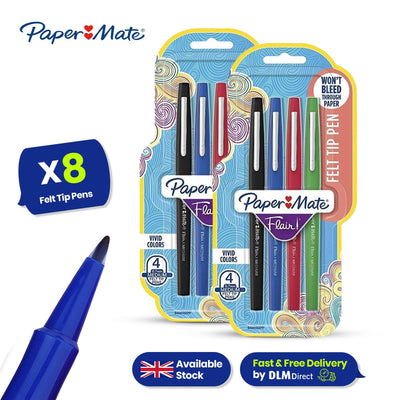 Paper Mate Flair - 2 Black 2 Blue 2 Red 2 Green