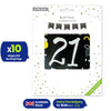 Happy 21st Birthday Black and White Bunting 4M Party Banner with 10 Flags Durable