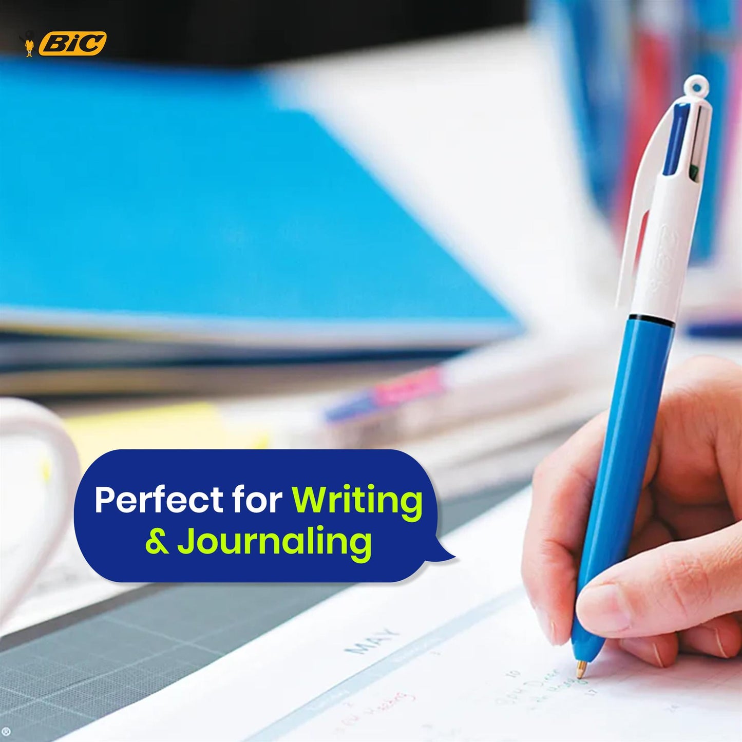 BIC 4 Colours Original & Fun Pens Pack of 3 with Classic and Vibrant Ink