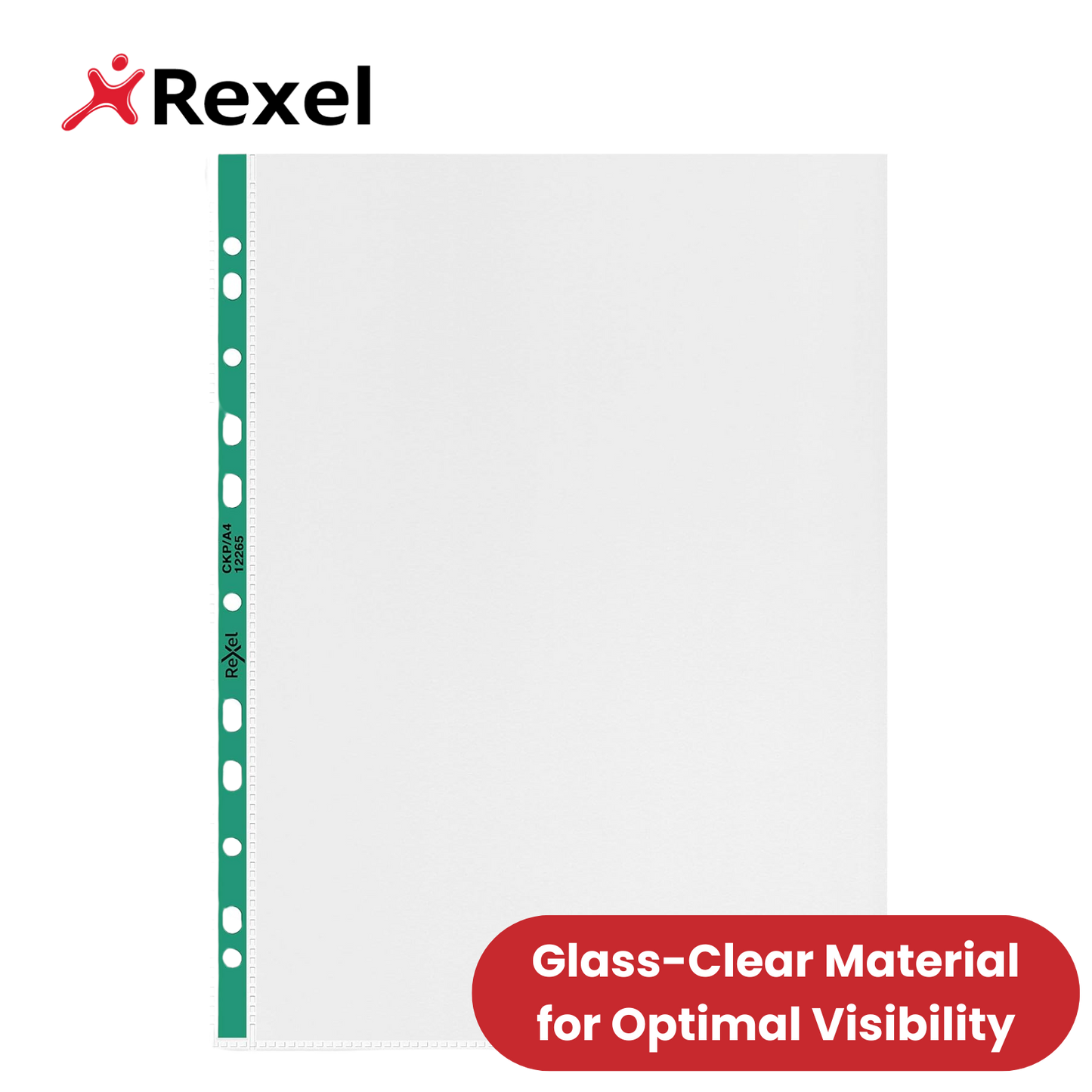 Rexel Copyking Clear Reinforced Pockets CKP/A4 12265 (Pack of 100) 1 to 5