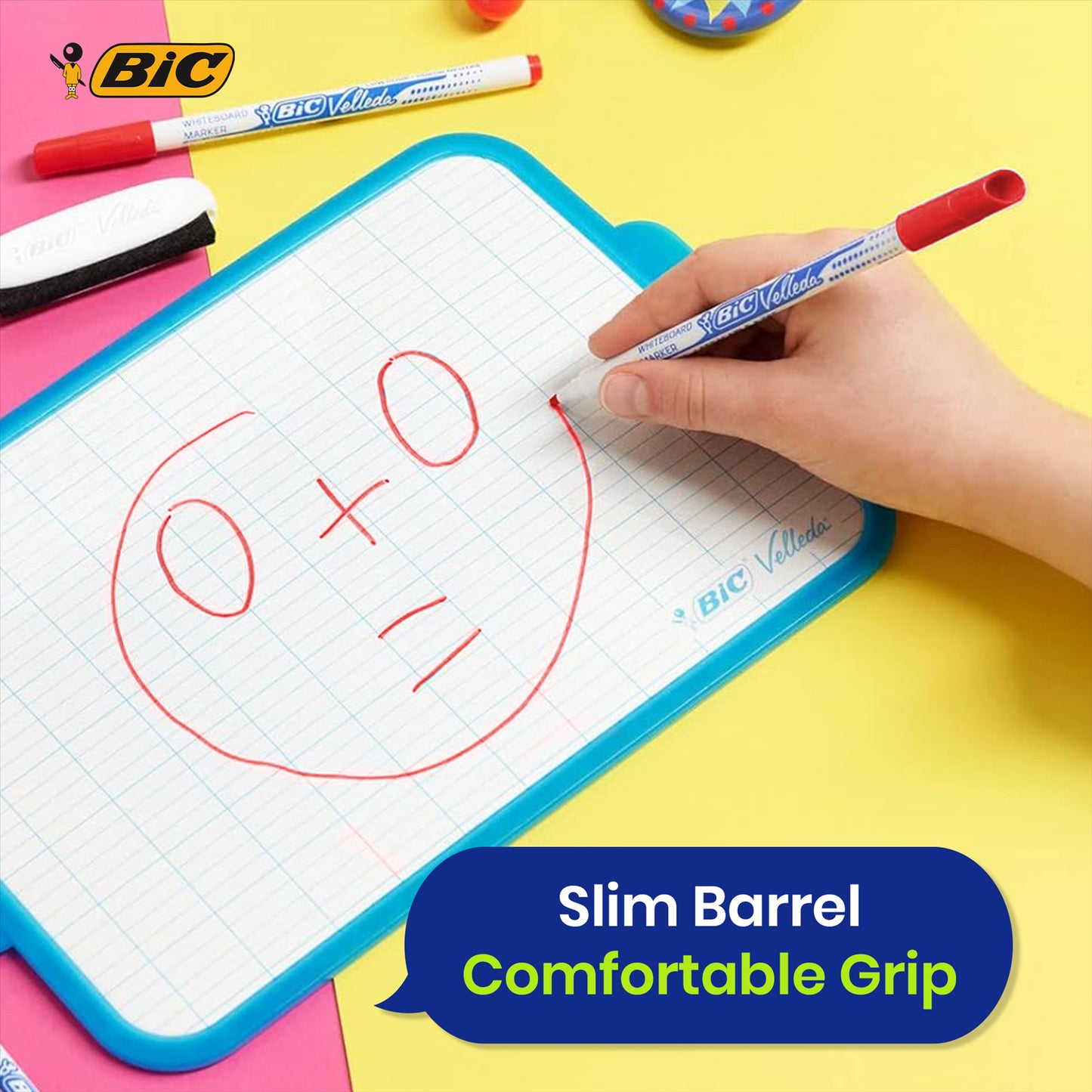 BIC Whiteboard Marker Plastic Bullet Tip Dry Erase Pen Low Odour Ink for Office School