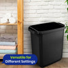 60L Durable DURABIN Black Plastic Waste Bin with Open Top & Handles for Home & Office