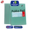 5x Pukka Pad A4 Metallic Squared & Lined Notebooks 200 Pages 80GSM Wirebound