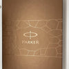 PARKER SONNET 13 SET BROWN RUBBER P GOLD TRIM BALLPOINT & ROLLERBALL SET