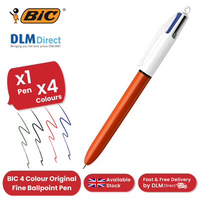 Bic 4-Colours Original Fine Ballpoint Pen 1.0mm Tip - Single Pen