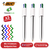 BIC 4 Colour Shine - Pack of 3
