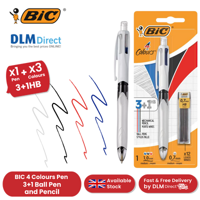 Bic 4 Colours Combination Medium Ballpoint Pen + Medium Mechanical Pencil