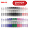 Z Grip 5 Assorted Coloured Pens Retractable 2mm Bullet Tip Pen Pastel Quick Drying Ink Felt Tip Pens for Journals, Sketching & Creative Writing (Pack of 50)
