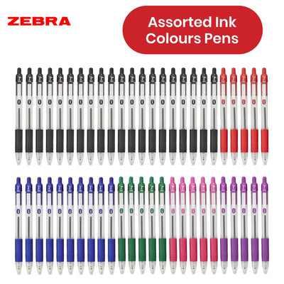 Z Grip 5 Assorted Coloured Pens Retractable 2mm Bullet Tip Pen Pastel Quick Drying Ink Felt Tip Pens for Journals, Sketching & Creative Writing (Pack of 50)