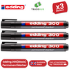 Edding 300 Permanent Marker Bullet 1.5-3mm Black - Pack of 3