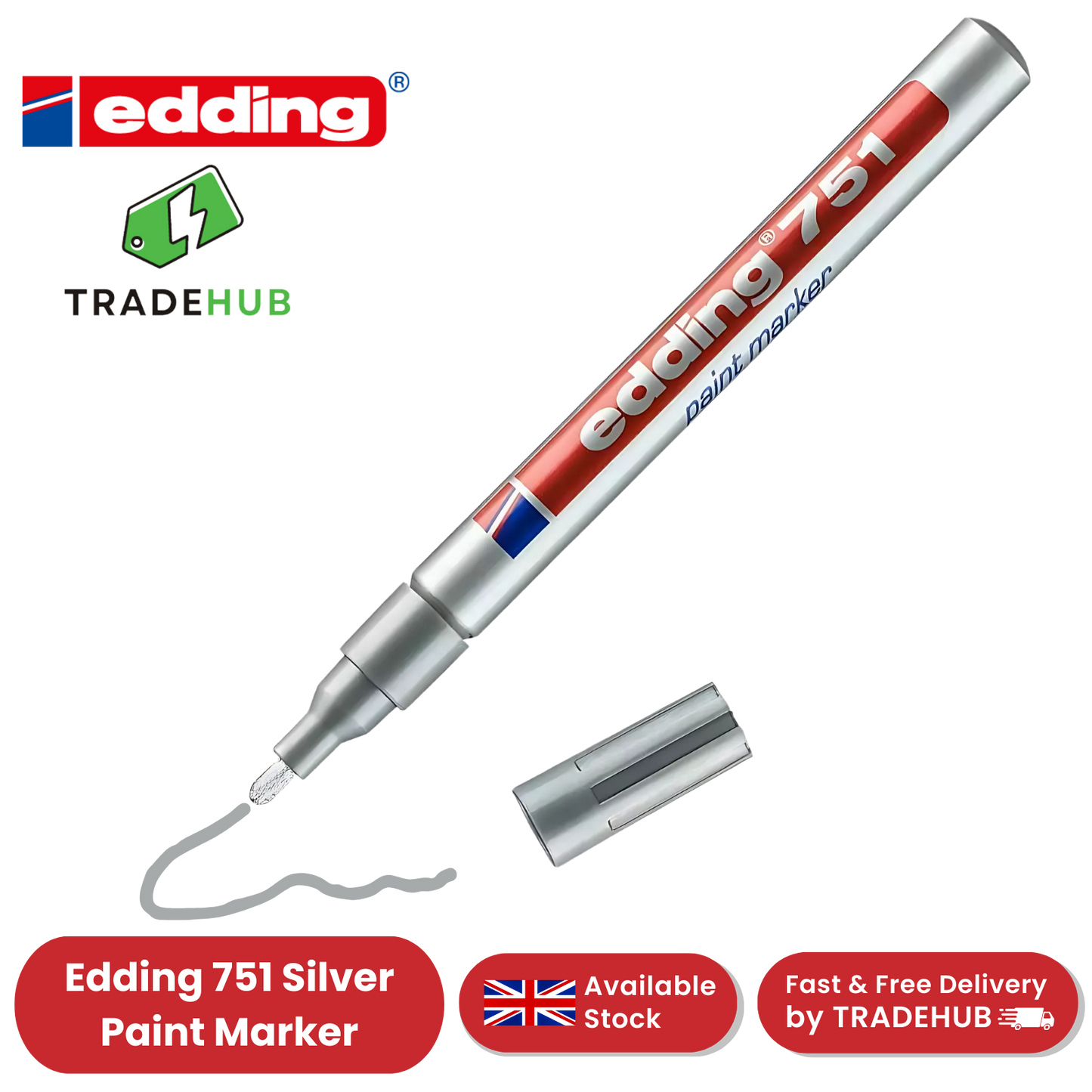EDDING 751 PAINT MARKER SILVER 751-054 - Single