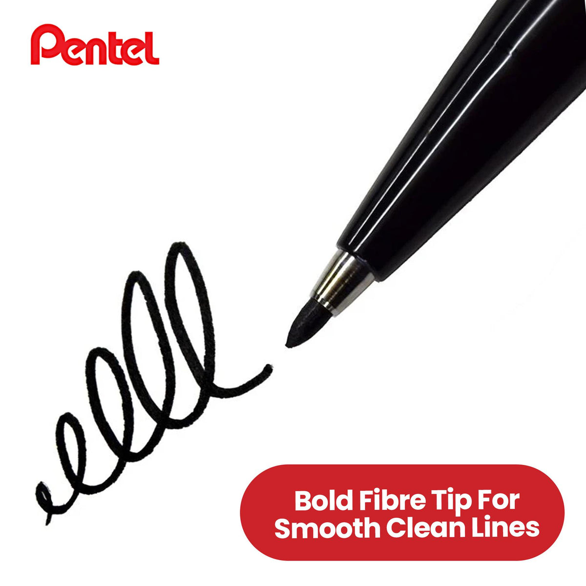 Pentel Sign pen Fibretip Black Pack of 3