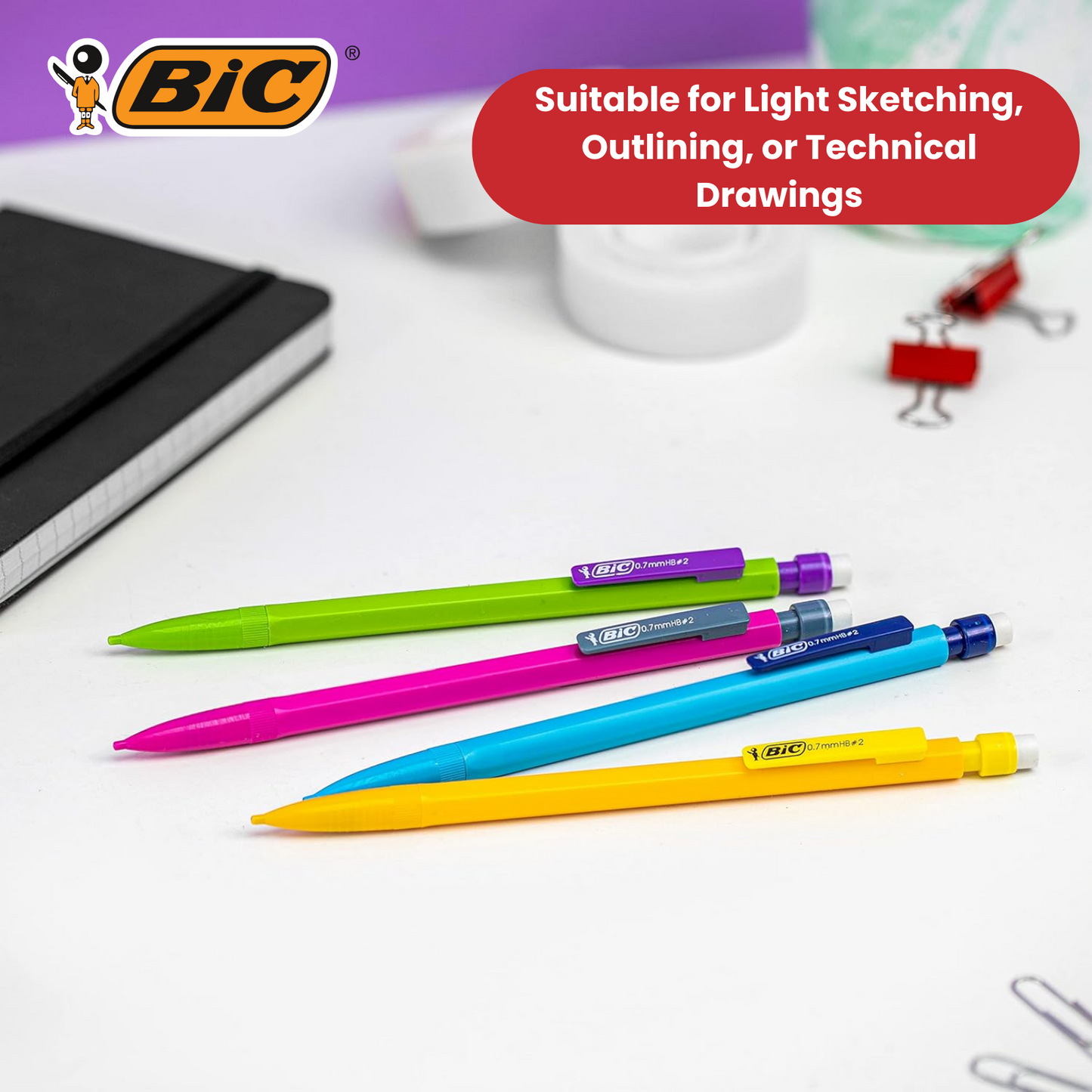 BIC Matic Combo Mechanical Pencils (Value Pack of 8, Plus 2 Free)