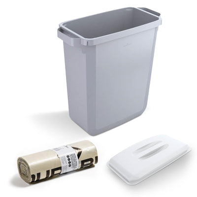 Durable DURABIN 60 Grey+ Durable DURABIN 60 Lid White+ Durable ECO 110L Bin Bags 100% Recycled