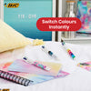BIC 4 Colour Tie Dye Ballpoint Pens - Retractable Coloured Ballpoint Pens for Projects