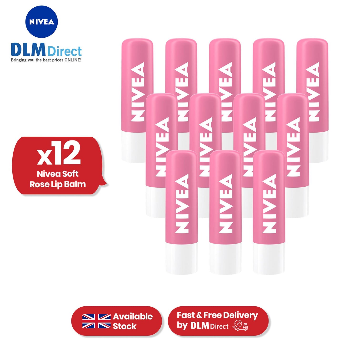 Nivea Lip Soft Rose x 1 - 1 to 36 Packs