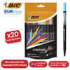 BIC Intensity Fine Felt Tip Pens Fine Point Assorted Colours - Doypack of 20