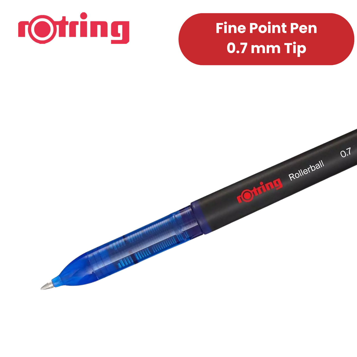 rOtring Rollerball Pen Fine Point 0.7mm - Blue Ink, Smooth & Precise Writing