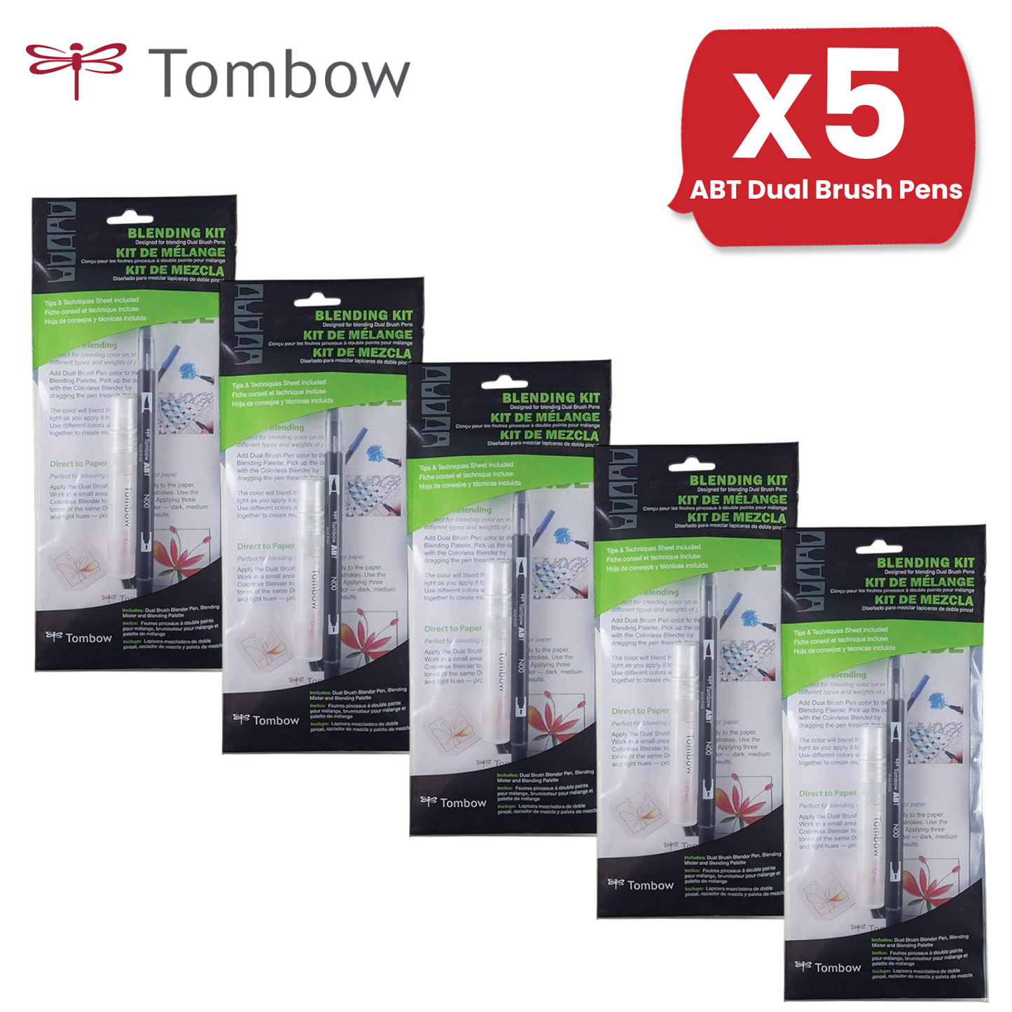 Tombow Blending Kit For Blending Water-Based Brush Pens & Calligraphy Pack of 4