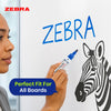 Zebra Dual Tip Whiteboard Marker Pens Pack of 3 with Magnetic Eraser 3mm Bullet Tip for Home School Office Writing Boards and Weekly Planning Use