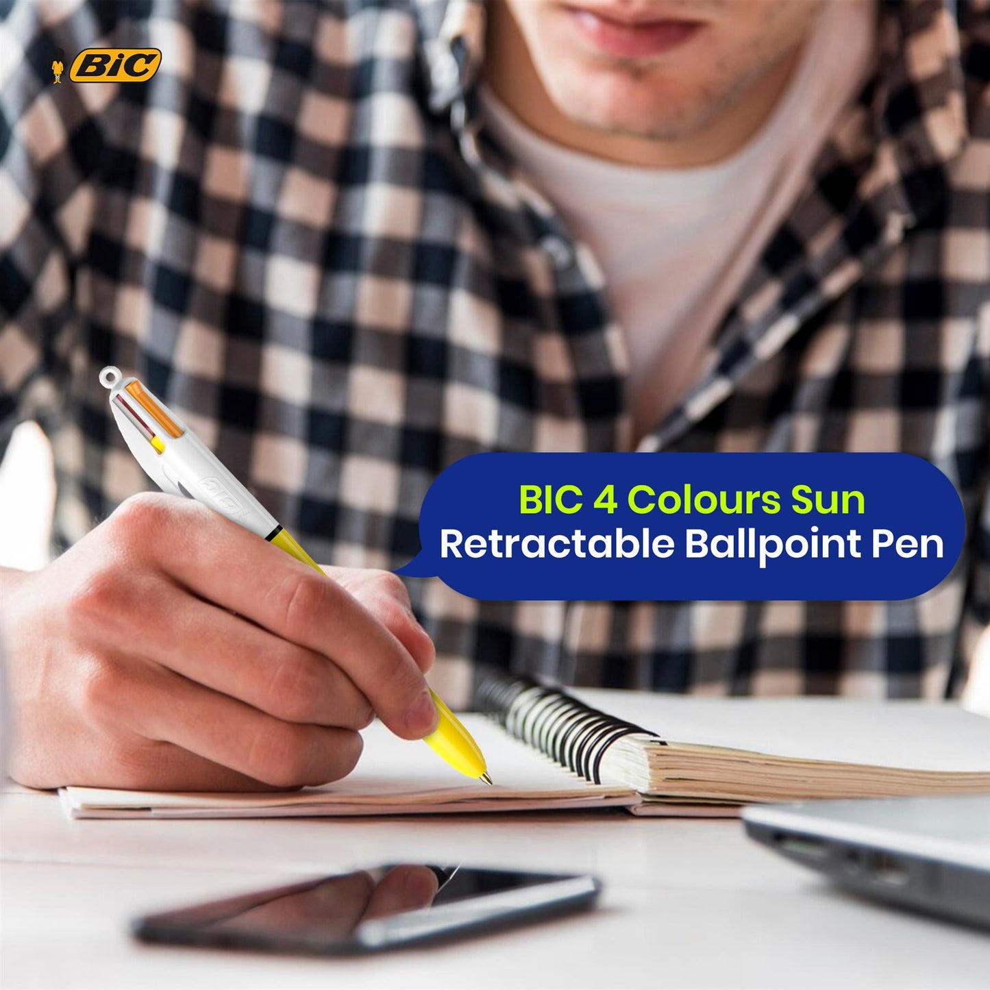 BIC 4-Colour Sun Pen Medium Points for Office & Home