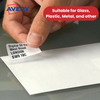 Avery L7654-100 Address Labels, 45.7 x 25.4 mm, Permanent, 40 Labels Per Sheet, 4000 Labels Per Pack
