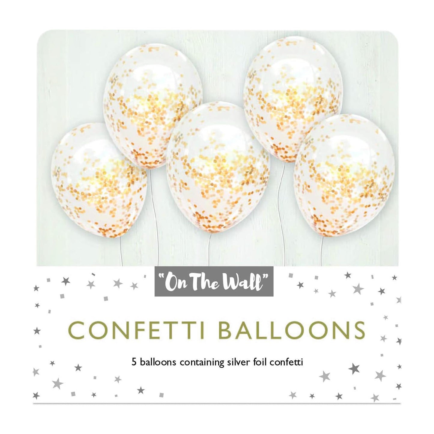 Gold Confetti Balloons 12 Inch Pack of 5 for Birthdays & Celebrations