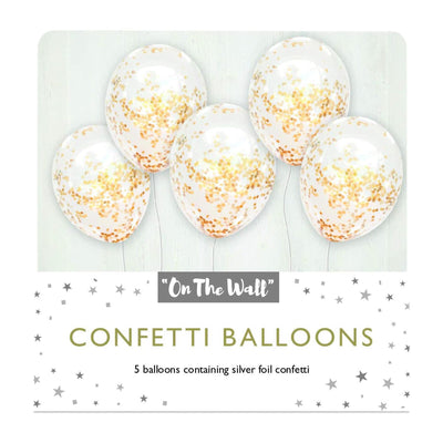 Gold Confetti Balloons 12 Inch Pack of 5 for Birthdays & Celebrations