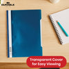 Durable A4 Project Folders - 50 Pcs Dark Blue Polypropylene Clear View File Folder for Office & Desk