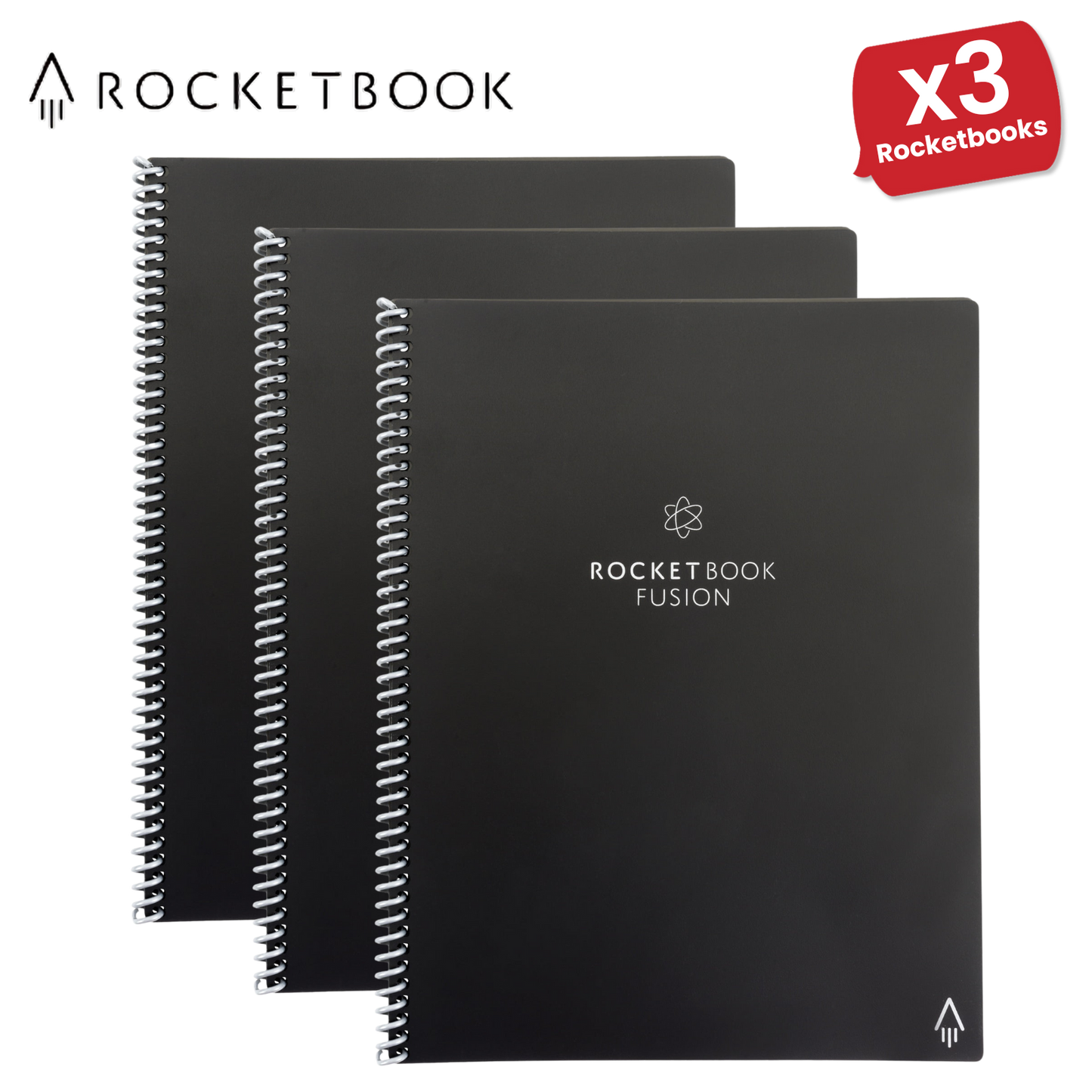 Rocketbook Fusion A4 Letter - Dotted Paper - Black