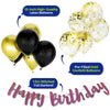 Gold Confetti Balloons Black Gold Balloons and Rose Gold Happy Birthday Garland