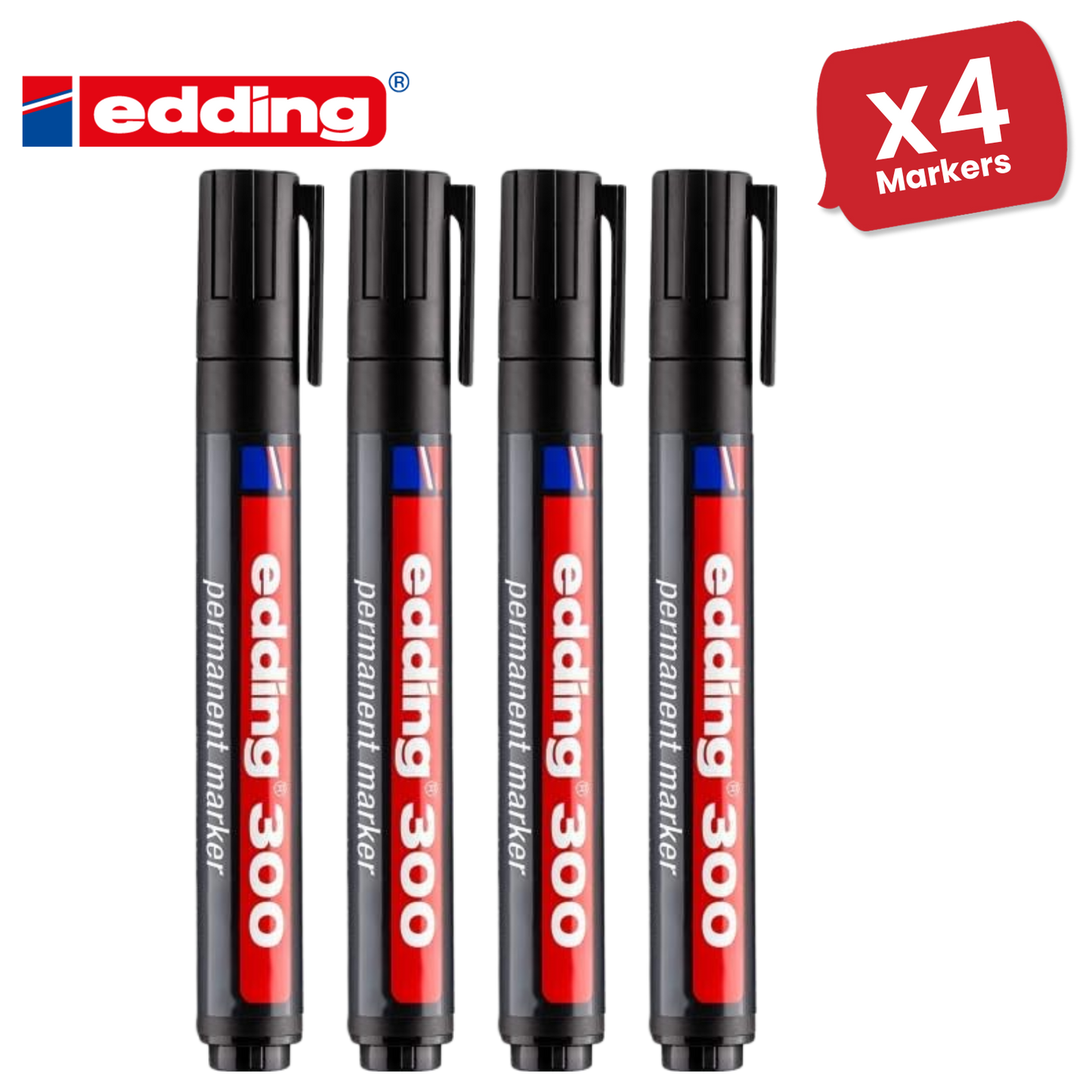 Edding 300 Permanent Marker Bullet 1.5-3mm Black - Single - 1 to 30 Packs