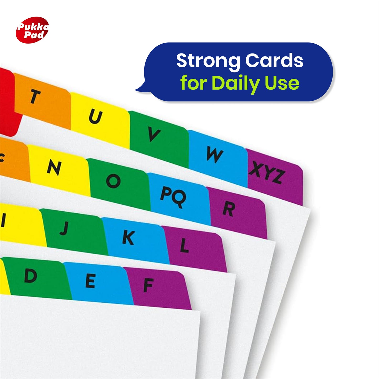 Pukka Pad A-Z Concord Guide Cards 8x5 with Colour Tabs For Filing & Study Tasks