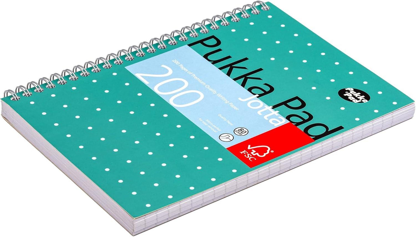 PUKKA WHITE A5 WIREBOUND PADS 200 page 80gsm (RULED/MARGIN) - PACK OF 6