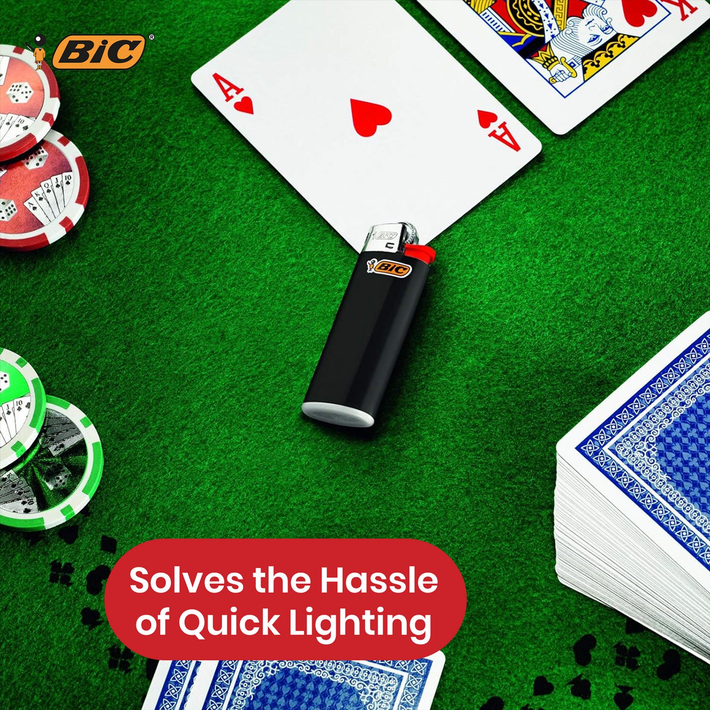 BIC J26 Maxi Lighter - Assorted Colour Up to 3000 Lights Long-Lasting Lighters for Smoking