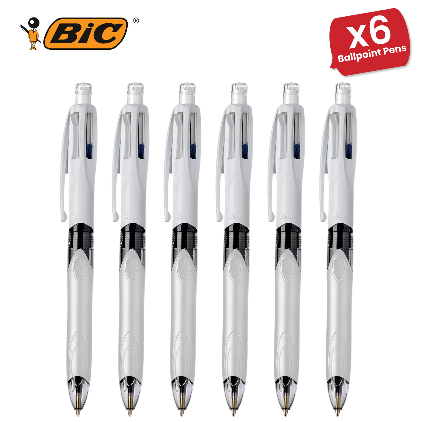 Bic 4 Colours Combination Medium Ballpoint Pen + Medium Mechanical Pencil
