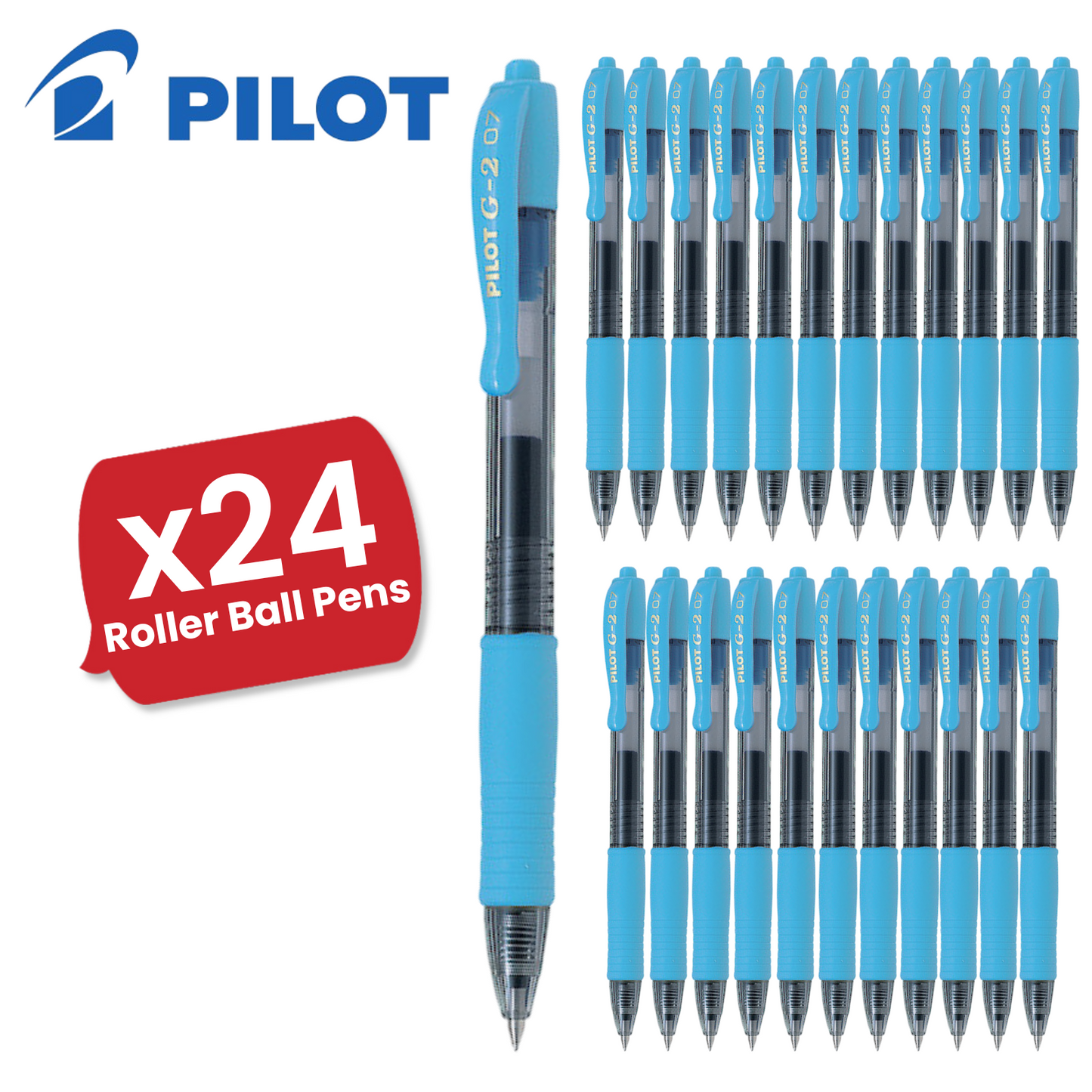Pilot G-207 Retractable Gel Rollerball Medium Light Blue - Pack of 1 - 1 to 36 Packs