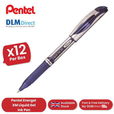 PENTEL ENERGEL XM METAL TIP RBALL BLUE - Pack of 12 - 1 to 5 Packs