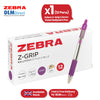 Zebra Z Grip Ballpoint Pen Plastic 1.0 mm Medium Point Retractable Pens for Notes (Pack of 12)