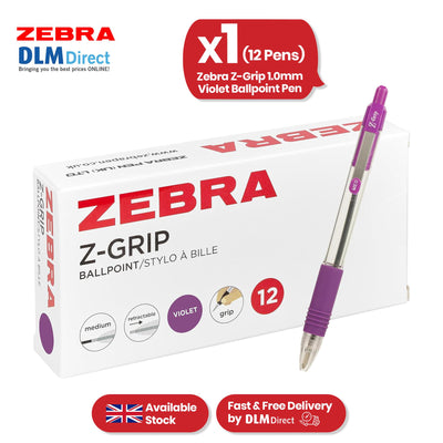 Zebra Z Grip Ballpoint Pen Plastic 1.0 mm Medium Point Retractable Pens for Notes (Pack of 12)