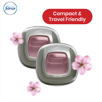 Febreze Clip-On Car Air Freshener 2ml Blossom & Breeze Gel Car Freshener for Odour (Pack of 2)