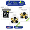 Black and Gold Balloons with 50th Birthday Banner Party Decoration Set 12 Inch