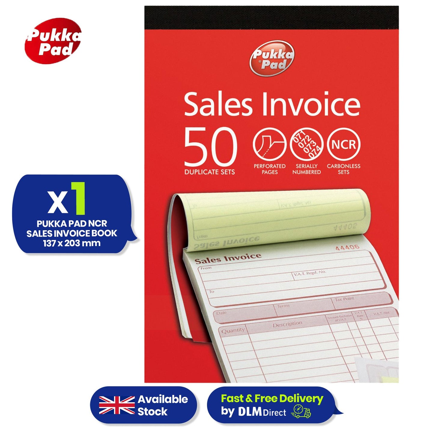 Invoice Book Carbonless NCR Duplicate Pad Sales Record Book for Office