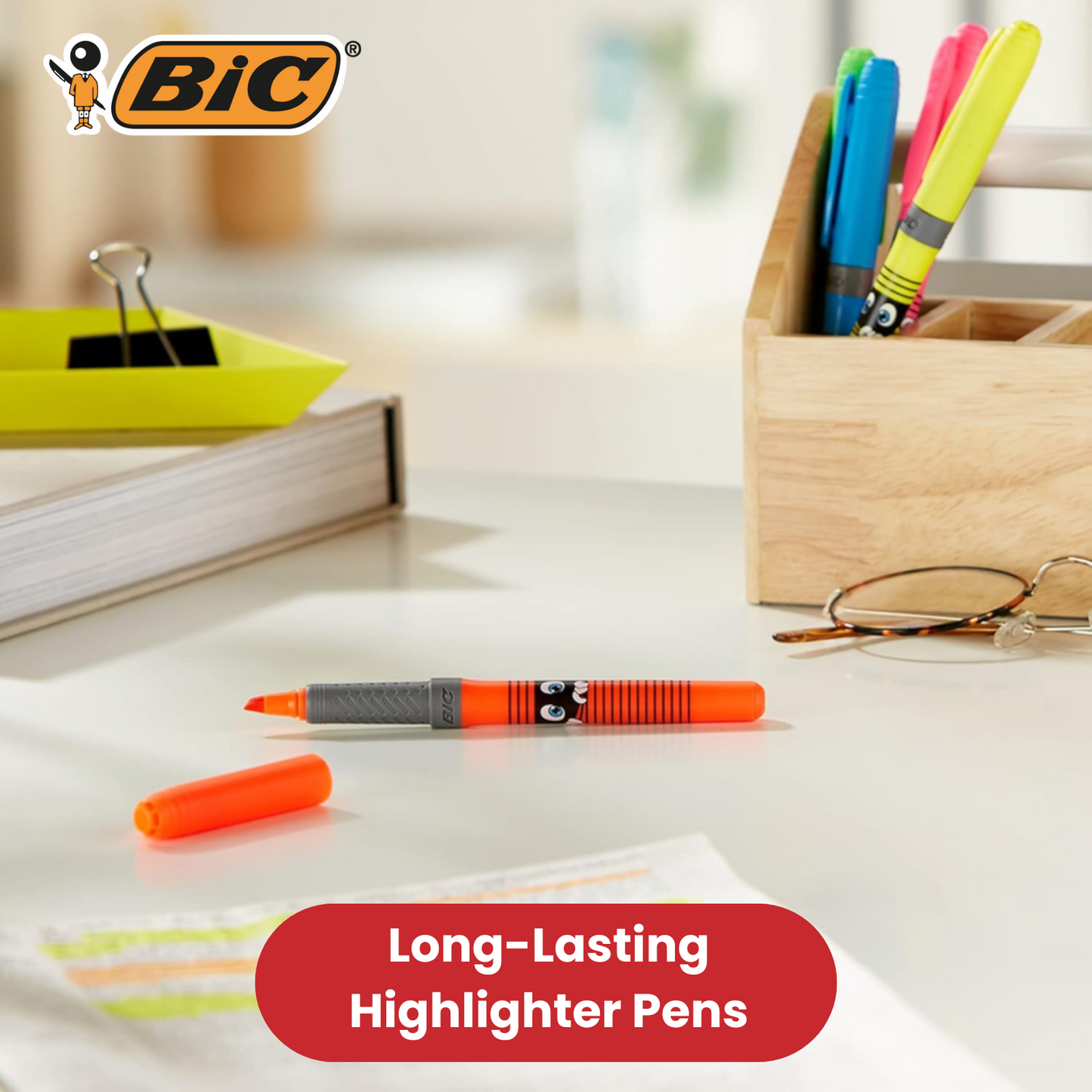 BIC Highlighter Grip Decor Highlighter Pens Adjustable Chisel Tip - 1 to 5