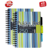 Pukka A5 Stripes Project Book, 250 Page, Lined, Single Notebook for Study & Work