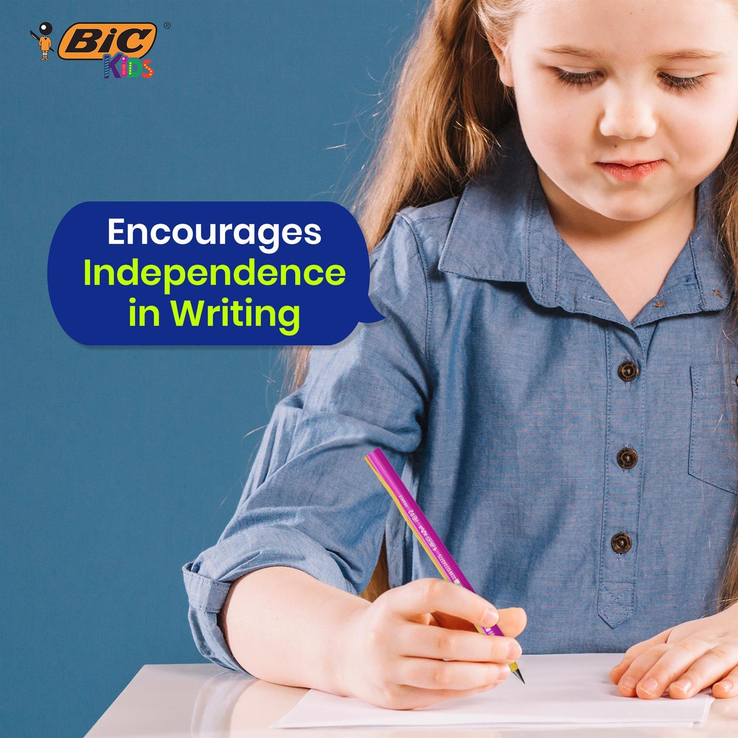 BIC Kids Beginners Graphite Pencils 12-Pack Pre-Sharpened Pink Triangular Grip Drawing Sketching Shading Drafting & Illustrations