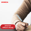 Zebra Ballpoint, Stainless Steel Retractable Pen Refillable Fine Point Biro for Presentation, Meeting & Assignments